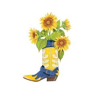 Mary Lake Thompson Ltd. Boot with Sunflower Flour Sack Towels Set of 2   Kitchen Linens