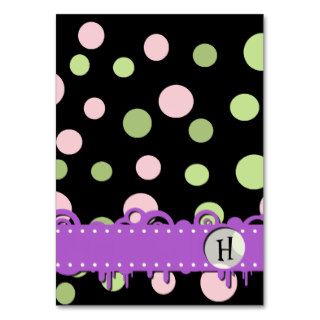 Artistic Retro Dots Spots Pink Green Purple Business Card