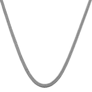 14k White Gold Silk Foxtail Necklace (16   24inch) Fremada Gold Necklaces