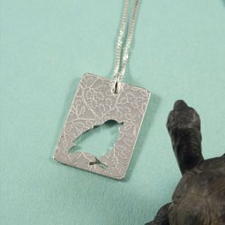 sterling silver robin silhouette pendant by fragment designs