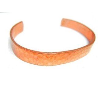 Pure Solid Copper Bracelet Made in USA in Hammered Design Health & Personal Care