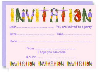 pony party invitation   pack of 10 by alphabet gifts