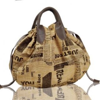Motony fashion handbags new Korean Drawstring letter canvas bag Messenger bag (Brown) Clothing
