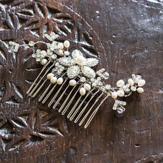 alayna crystal and pearl hair comb by anusha