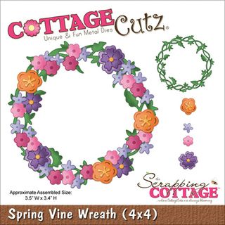 CottageCutz Die 4"X4" Spring Vine Wreath Cutting & Embossing Dies