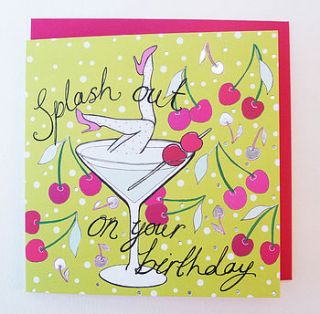 'splash out' birthday card by fay's studio