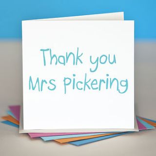 'thank you teacher' personalised card by belle photo ltd