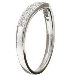 14k White Gold 1/4ct TDW Diamond Curved Ring (G H, I1) Women's Wedding Bands