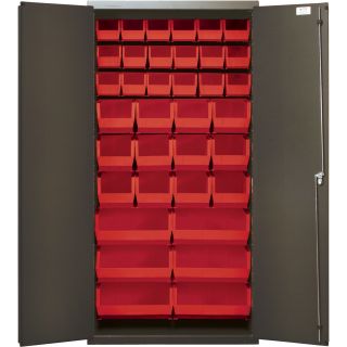 Quantum Storage Cabinet With 36 Bins — 36in. x 18in. x 72in. Size, Model# QSC-36-FD  Storage Bin Cabinets
