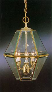 Thomas Industries Polished Brass Foyer Light w/Glass Cage —