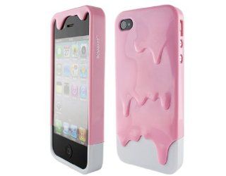 MELT 3D Case EIS Hlle Tasche Schale Etui Cover Schutzfolie fr iPhone 4 & 4S Rosa wei Elektronik
