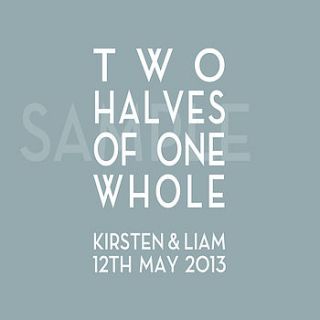 wedding print 'two halves of one whole' by hopsack & olive