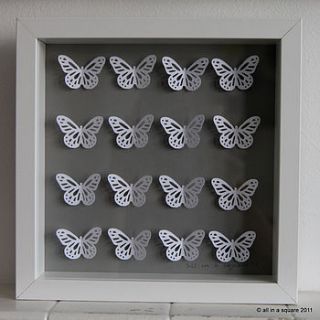 personalised captured butterflies framed by all in a square