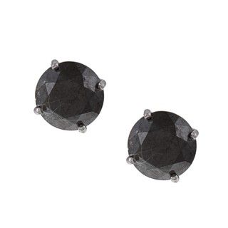14k White Gold 4ct TDW Black Diamond Stud Earrings Diamond Earrings