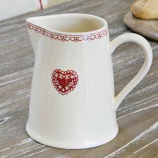 country heart ceramic jug by dibor