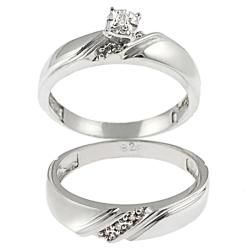 Tressa Sterling Silver Diamond Bridal Ring Set Tressa Bridal Sets