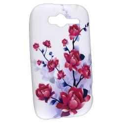 White/ Red Flower/ Blue Shade TPU Rubber Case for HTC Wildfire S BasAcc Cases & Holders
