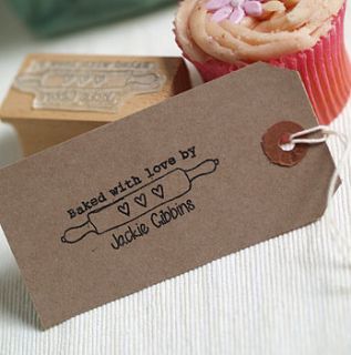 'baked with love' rolling pin rubber stamp by pretty rubber stamps