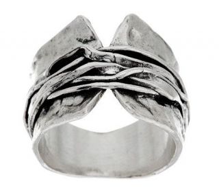 Or Paz Sterling Textured Tapered Ring —