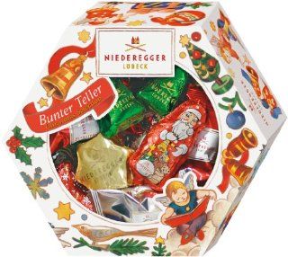 Niederegger Bunter Teller 'Christmas Selection', 1er Pack (1 x 232 g) Lebensmittel & Getrnke