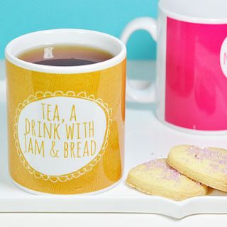 'tea a drink with jam and bread' mug by bread & jam