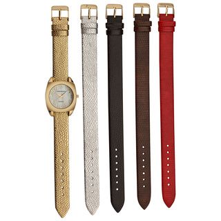 Vernier Women's Goldtone Case Interchangeable Metallic Strap Watch Vernier Women's Vernier Watches