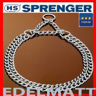HS Sprenger Halskette STAHL EDELMATT, 2 reihig, flach geschliffene Glieder (50cm, EDELMATT) Art. 50981 050 12 Haustier