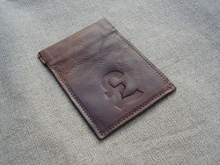 leather coin pouch in dark brown by natthakur london