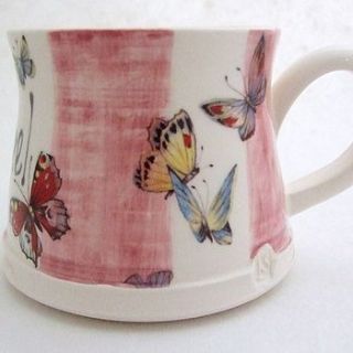 handmade butterfly mug by the handmade mug company