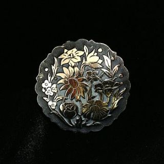 vintage floral print brooch by iamia