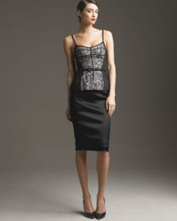 D&G Corset Techno Top & Satin Pencil Skirt