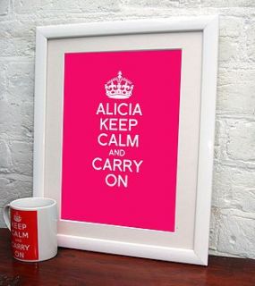 personalised keep calm and carry on print by fizzy lemonade