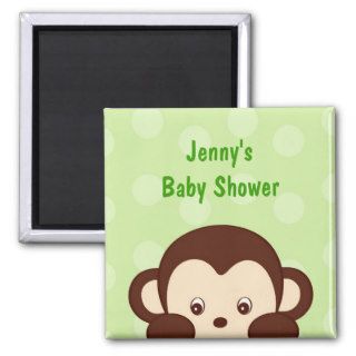 Mod Monkey Polka Dots Baby Shower Favor Magnets