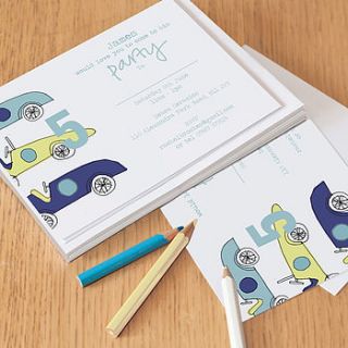 12 personalised party invitations for boys by lucy sheeran