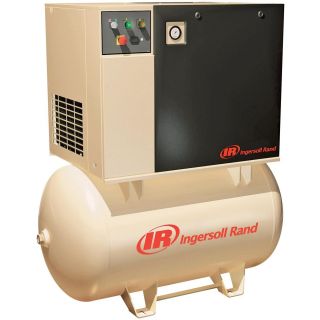 Ingersoll Rand Rotary Screw Compressor — 200 Volts, 3 Phase, 15 HP, 55 CFM, Model# UP6-15c-125  50 CFM   Above Air Compressors