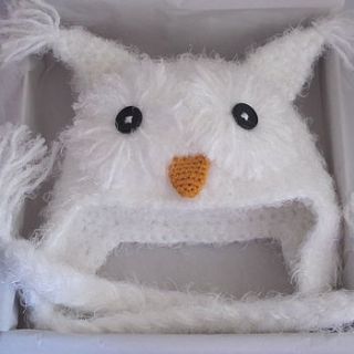 handmade snugly furry owl hat by attic