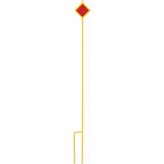 Lifesafe 4-Ft. Yellow Steel Driveway Marker — Red Reflector  Driveway Markers