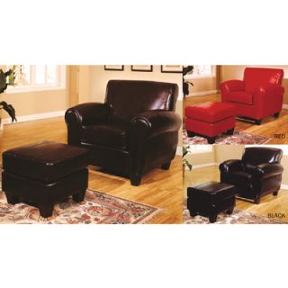 Wildon Home ® Bycast Leather Chair and Ottoman