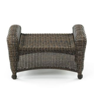 The Outdoor GreatRoom Company All Weather Wicker Ottoman with Cushion
