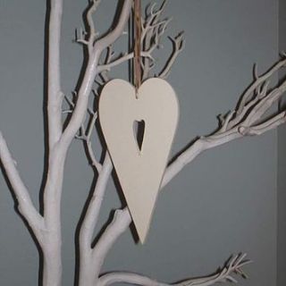 long hanging cream hearts by cambric and cream ltd