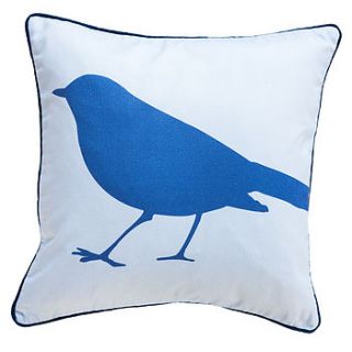 blue bird cushion by particle press and the thousand paper cranes