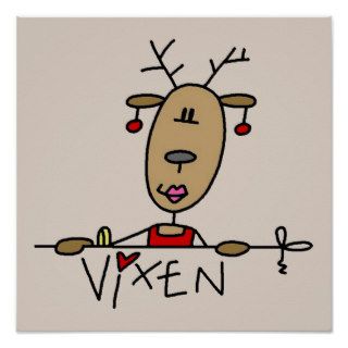 Vixen Reindeer Christmas Tshirts and Gifts Poster