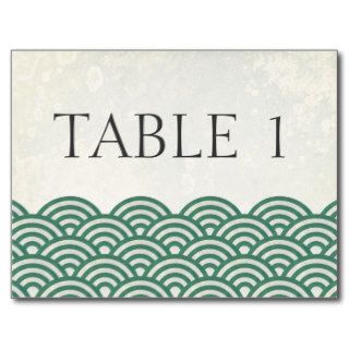 Green Wedding Table Number Postcard