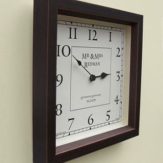 personalised vintage square wall clock by alphabet gifts