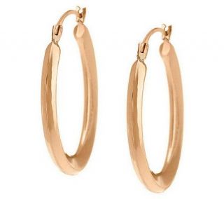 1 Polished Oval Hoop Earrings 14K Gold —