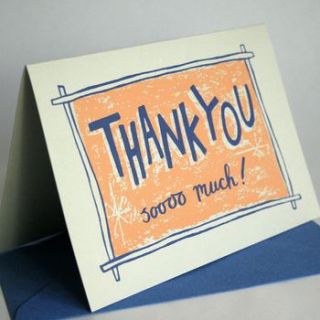 thankyou so much hand printed card by memo illustration