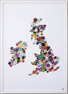 limited edition uk map art print by hello geronimo