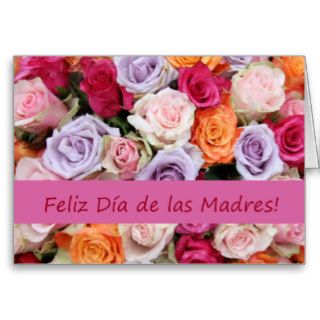 Spanish Mother's Day mixed roses Greeting Card