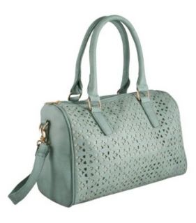SIX Handtasche "Midnight Jade", eleganten trkise Kunstleder Tasche ausgestanztem geometrischen Muster (247 690) Schuhe & Handtaschen