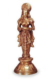 Lakshmi Statue stehend Figur aus Messing, Hhe 41 cm, indische Gttin Küche & Haushalt